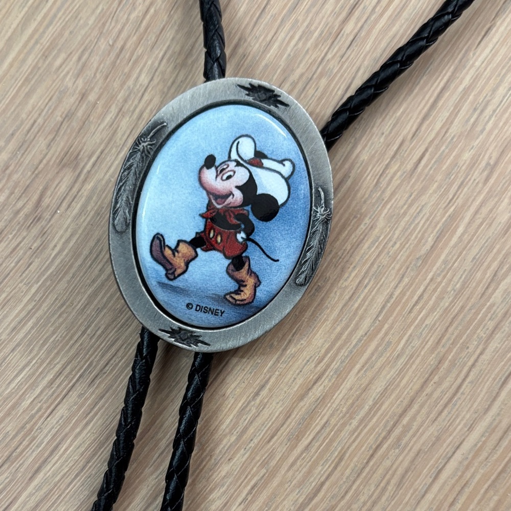 Disney  Mickey Mouse Bolo Tie western.  Artist Julie zsupnik ceramic